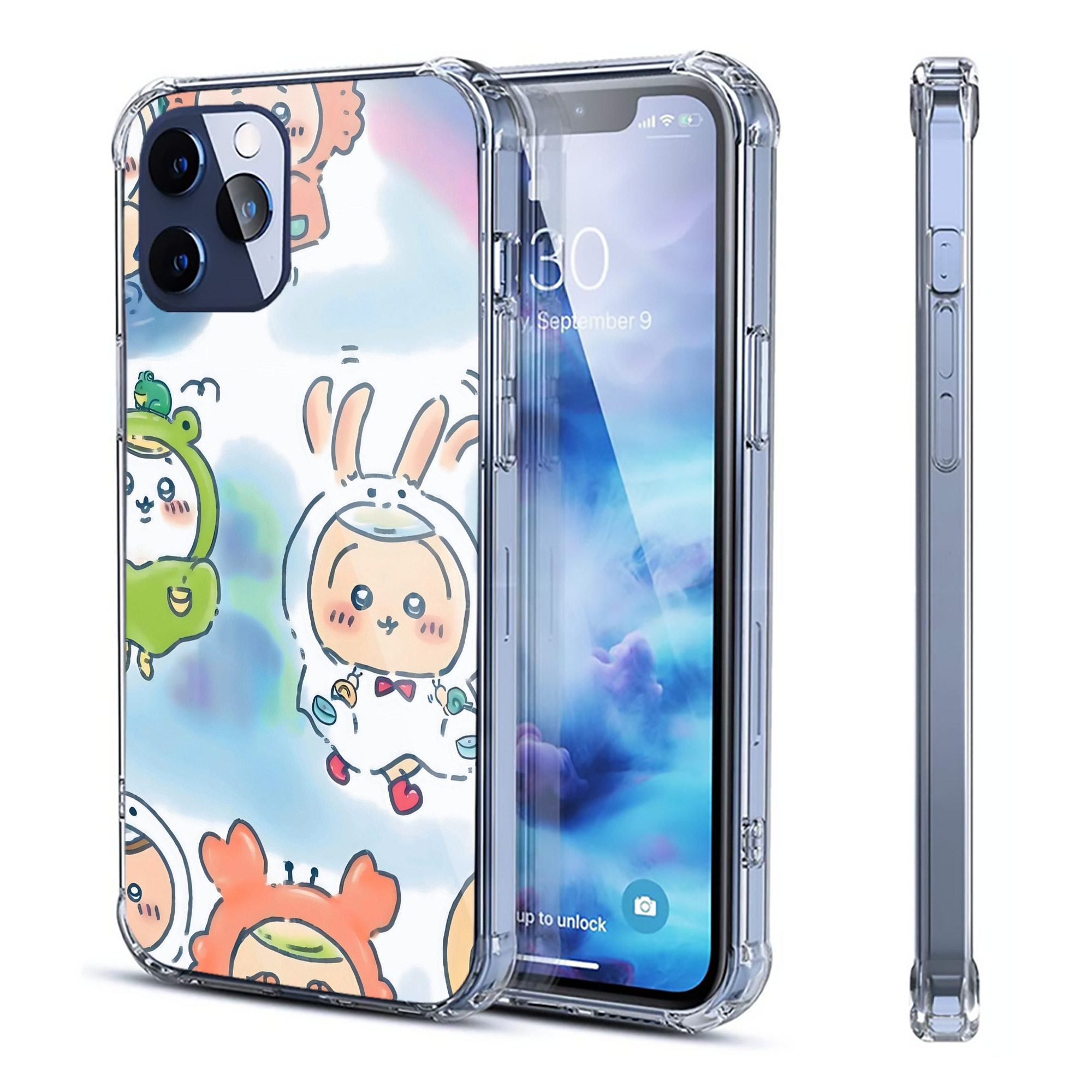 （画像用） ちいかわ Chii-kawa 【iPhone 12シリーズ対応】透明スマホケース（クリアソフトケース）
